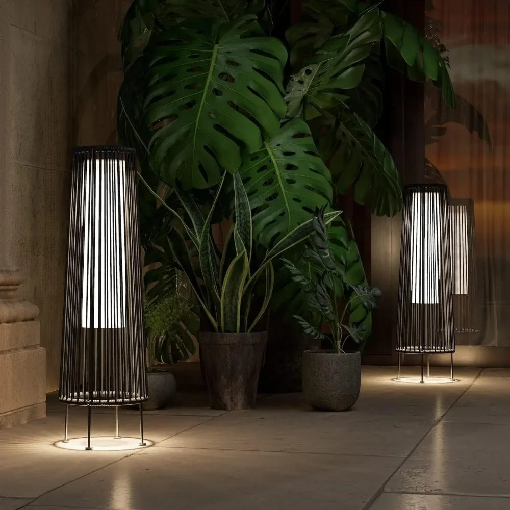 2-Pack Outdoor Solar Floor Lamps Waterproof
