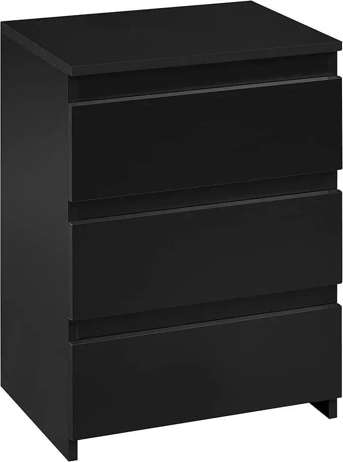 Wooden Nightstand with Three Drawers Bedroom Storage