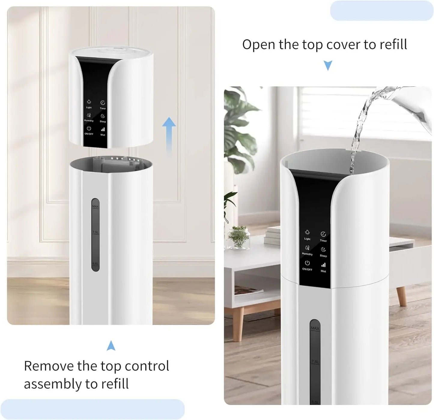 Cool Mist Humidifier Large Room Remote