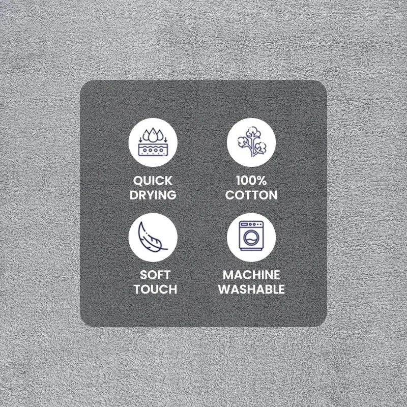 Luxury 10-Piece Ultra Soft Grey Towel Set