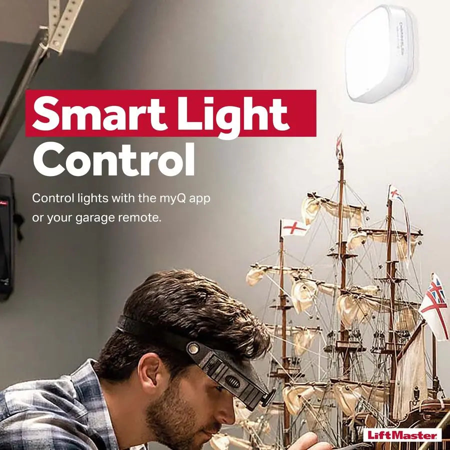 MyQ Smart LED Garage Light Ceiling Wall Light with Motion Sensor and Remote Control Works with Alert to Close