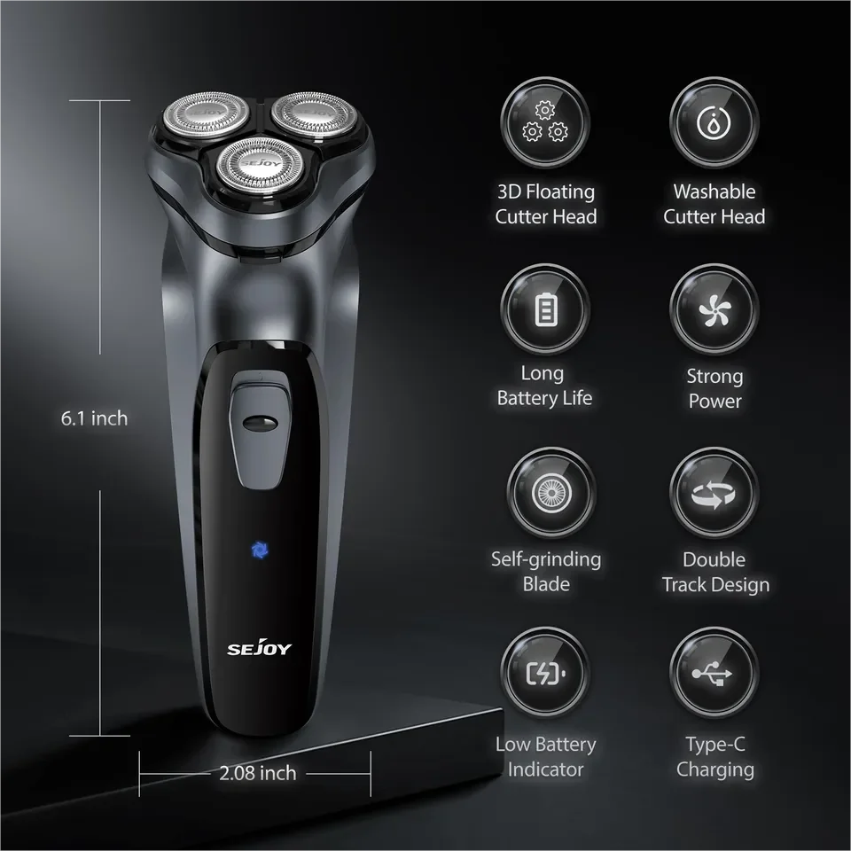 SEJOY Rechargeable Wet Dry Electric Shaver Razor