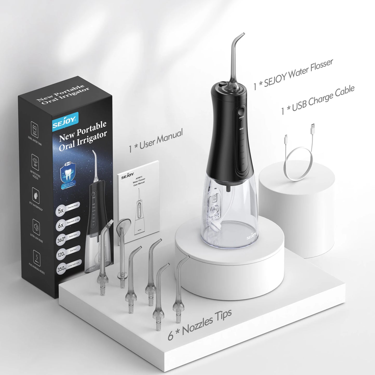 Cordless Portable Water Flosser Teeth Cleaner
