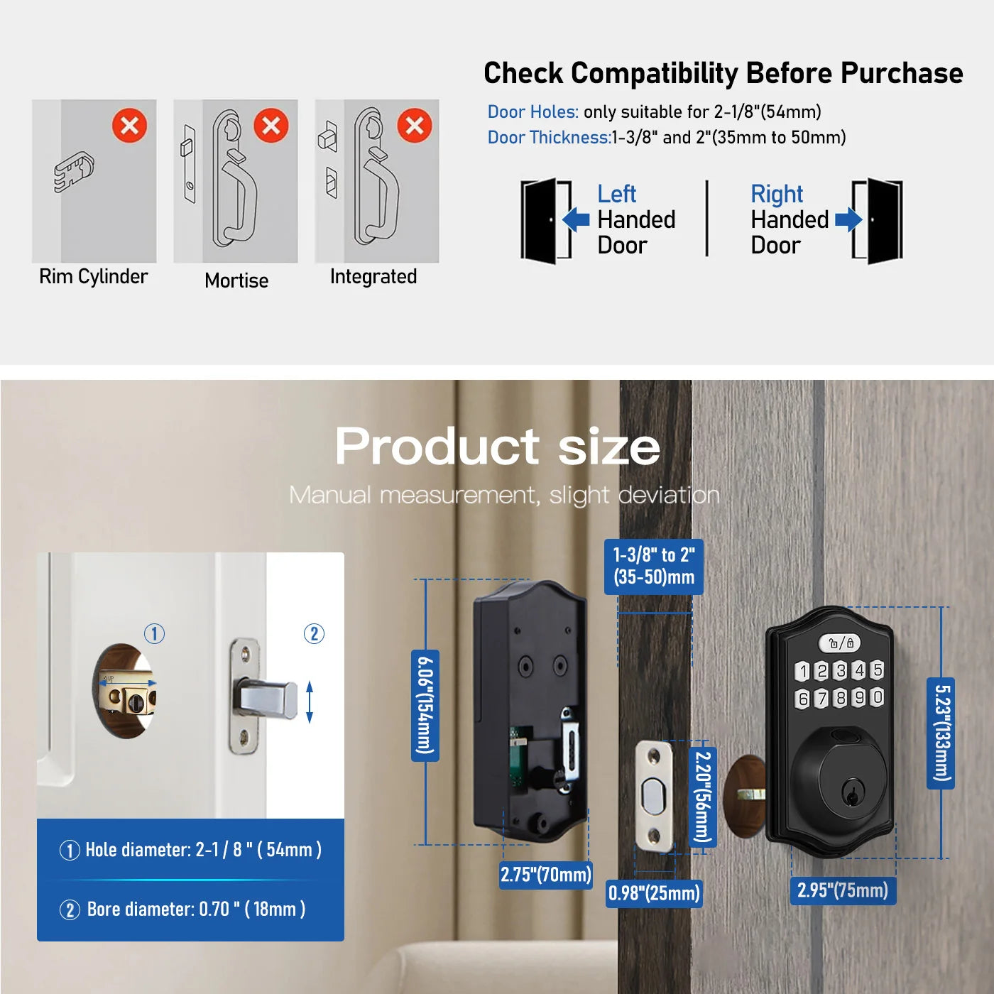 Fingerprint Smart Keyless Electronic Deadbolt Lock