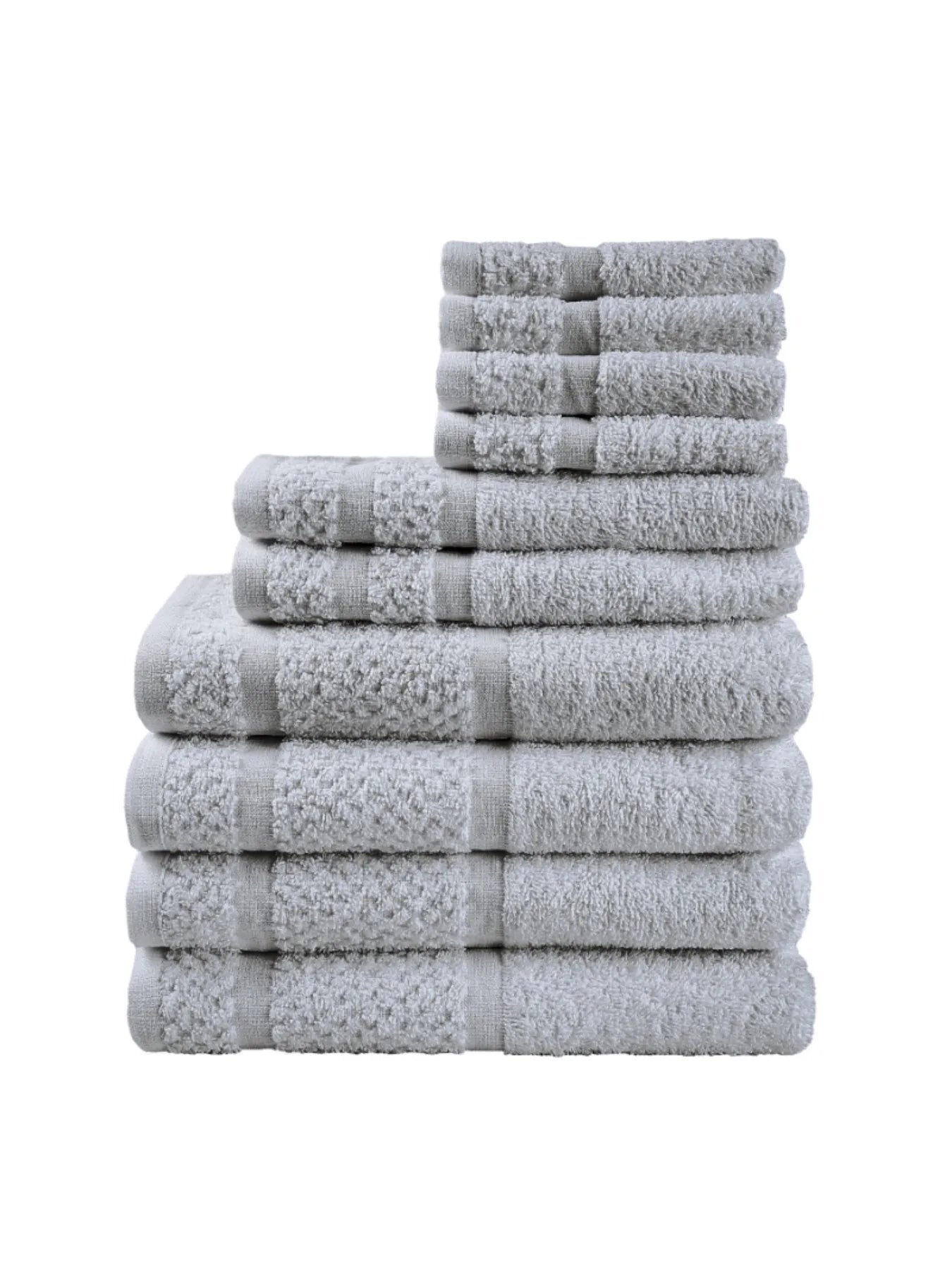 Luxury 10-Piece Ultra Soft Grey Towel Set