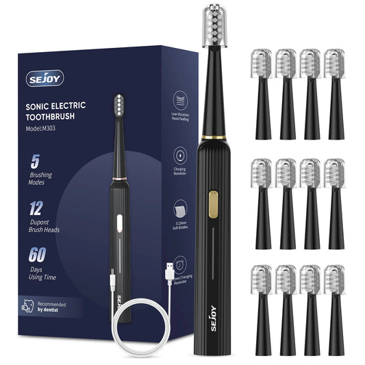 Sejoy Rechargeable Sonic Toothbrush 5 Cleaning Modes