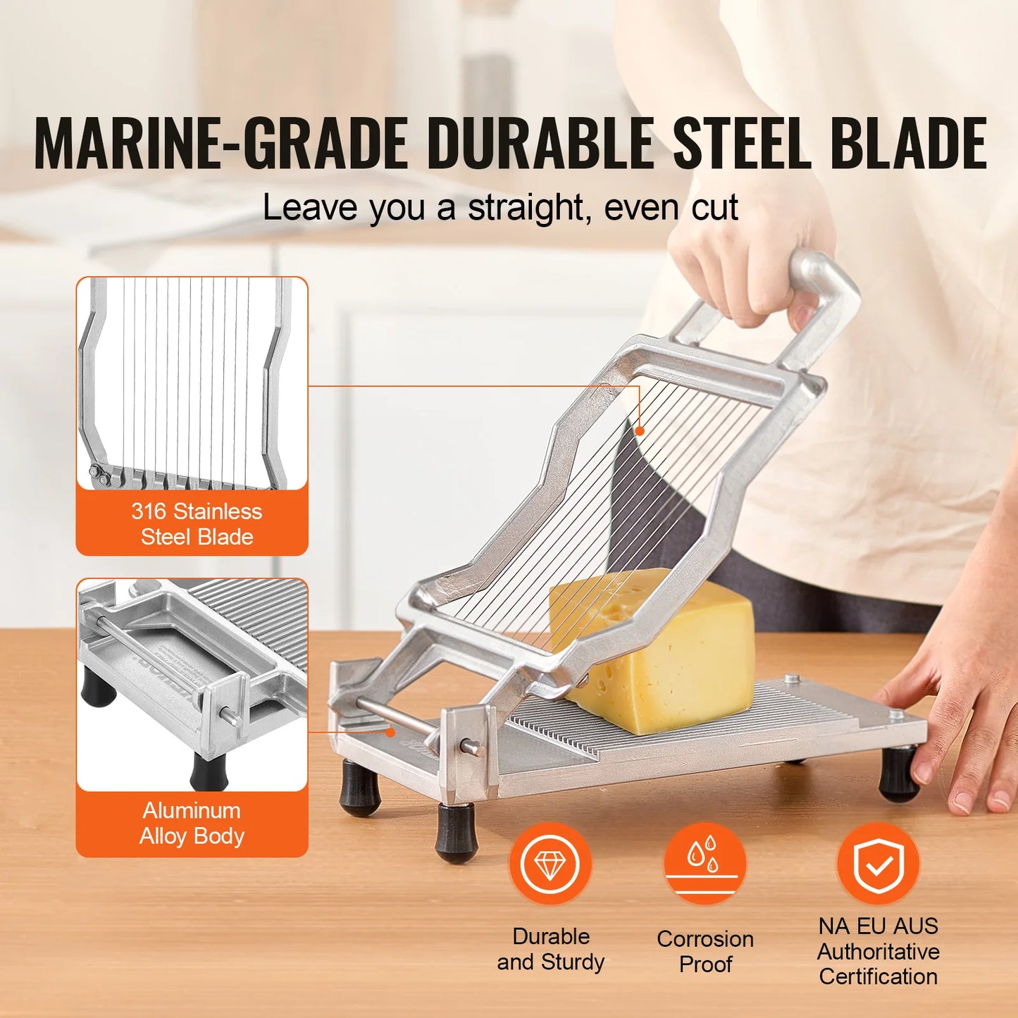 Commercial Cheese Cutter with Stainless Wire