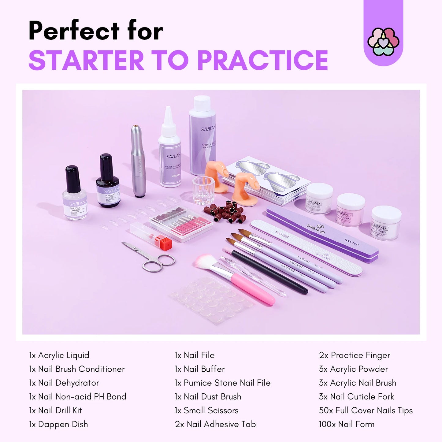 Saviland Acrylic Nail Kit Electric Nail Drill
