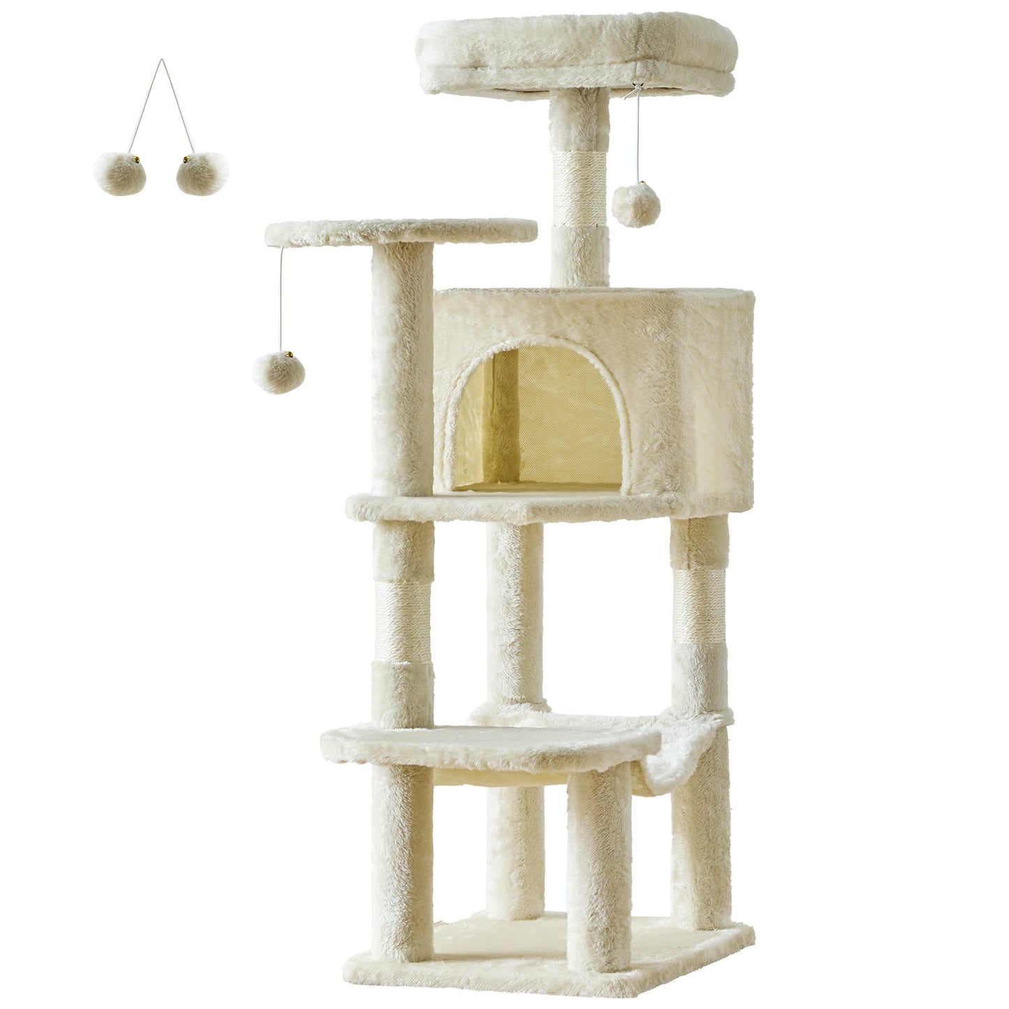 JHK 44-Inch Cat Tree for Indoor Cats – Multi-Level Climbing Tower with Sisal Scratching Posts & Stable Pet House