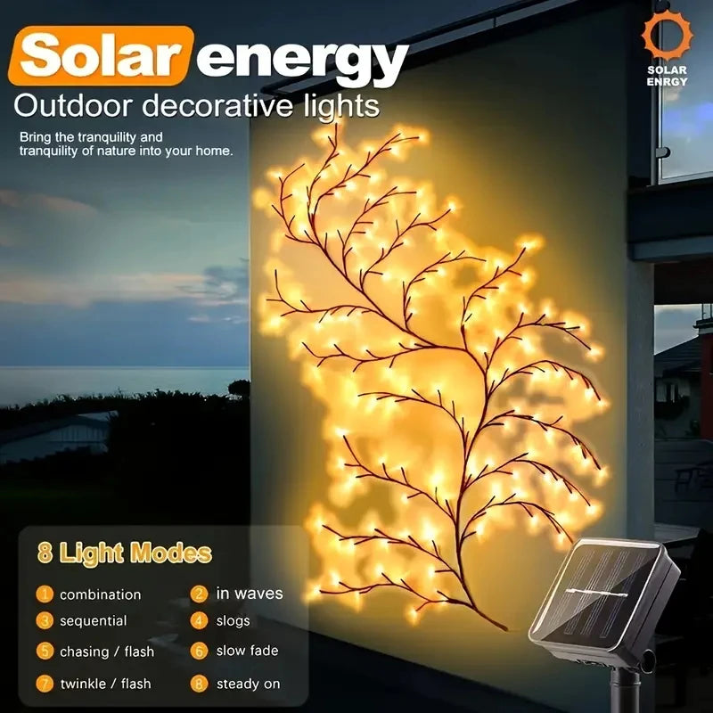 Solar Willow Vine Lights Outdoor Garden Decoration