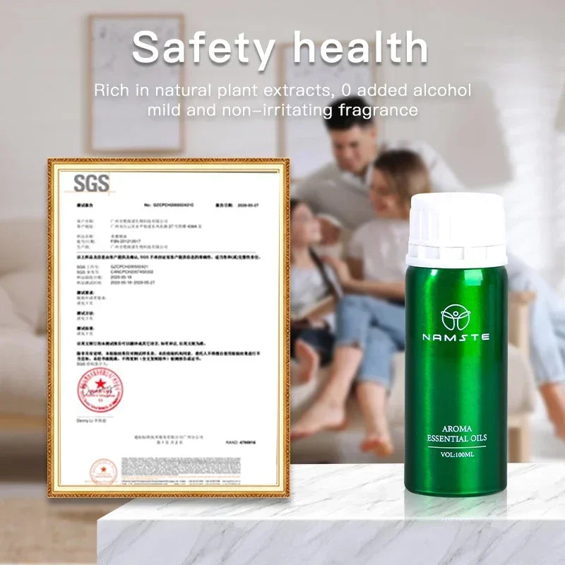 NAMSTE 100ML Essential Oil Refill for Electric Diffuser – Aromatherapy Air Freshener & Home Fragrance Oil