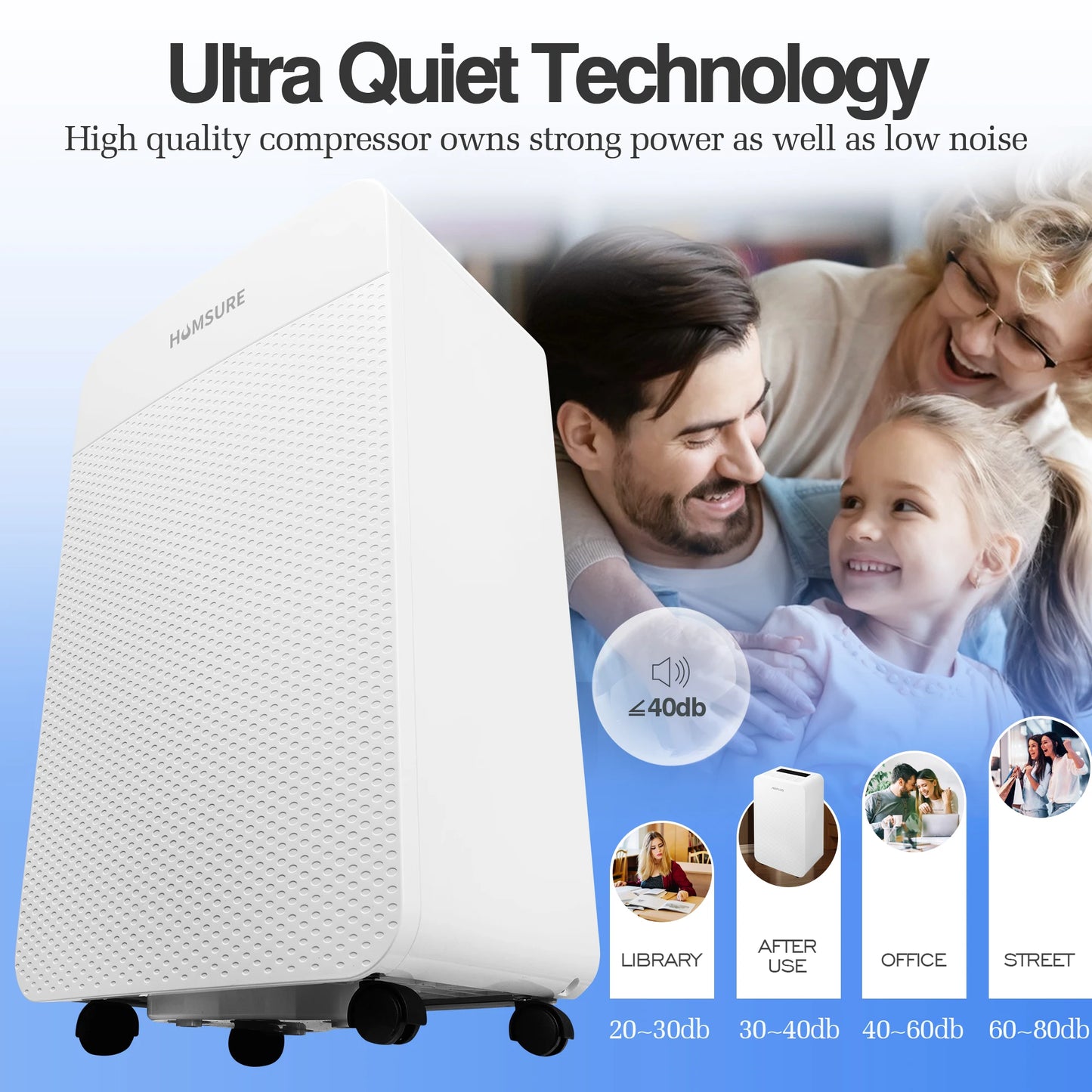 70-Pint Dehumidifier for Home & Basement – Covers 4500 Sq Ft with Auto Defrost & Drain Hose