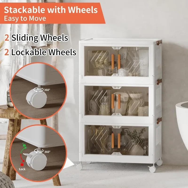 95QT Stackable Closet Storage Bins with Wheels
