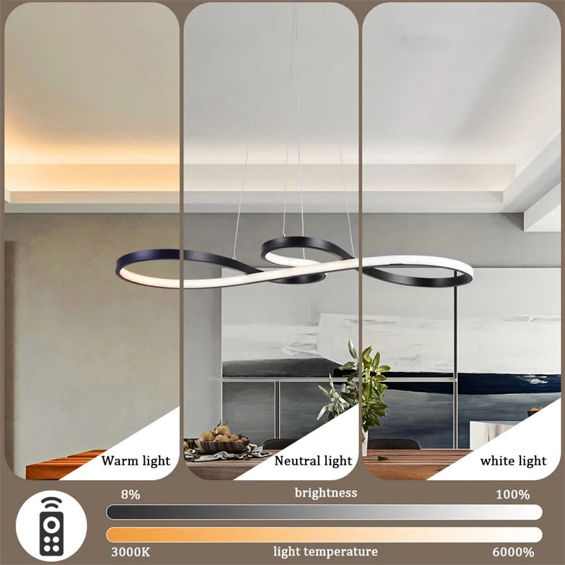 Modern LED Pendant Light with Remote Dimming