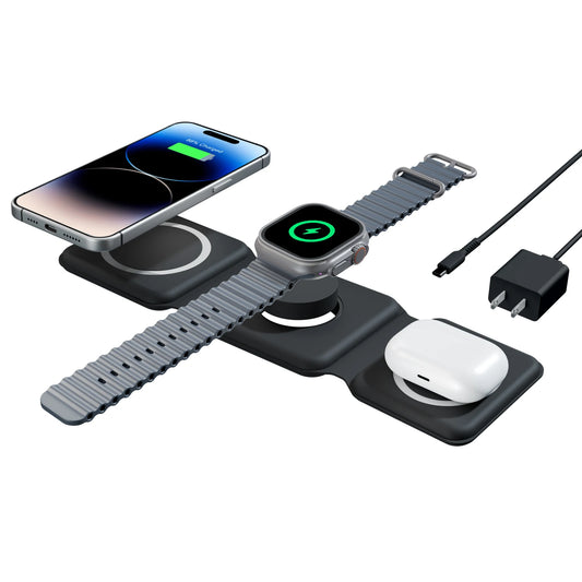 3-in-1 Magnetic Wireless Travel Charging Dock for iPhone 16 15 14 13 12