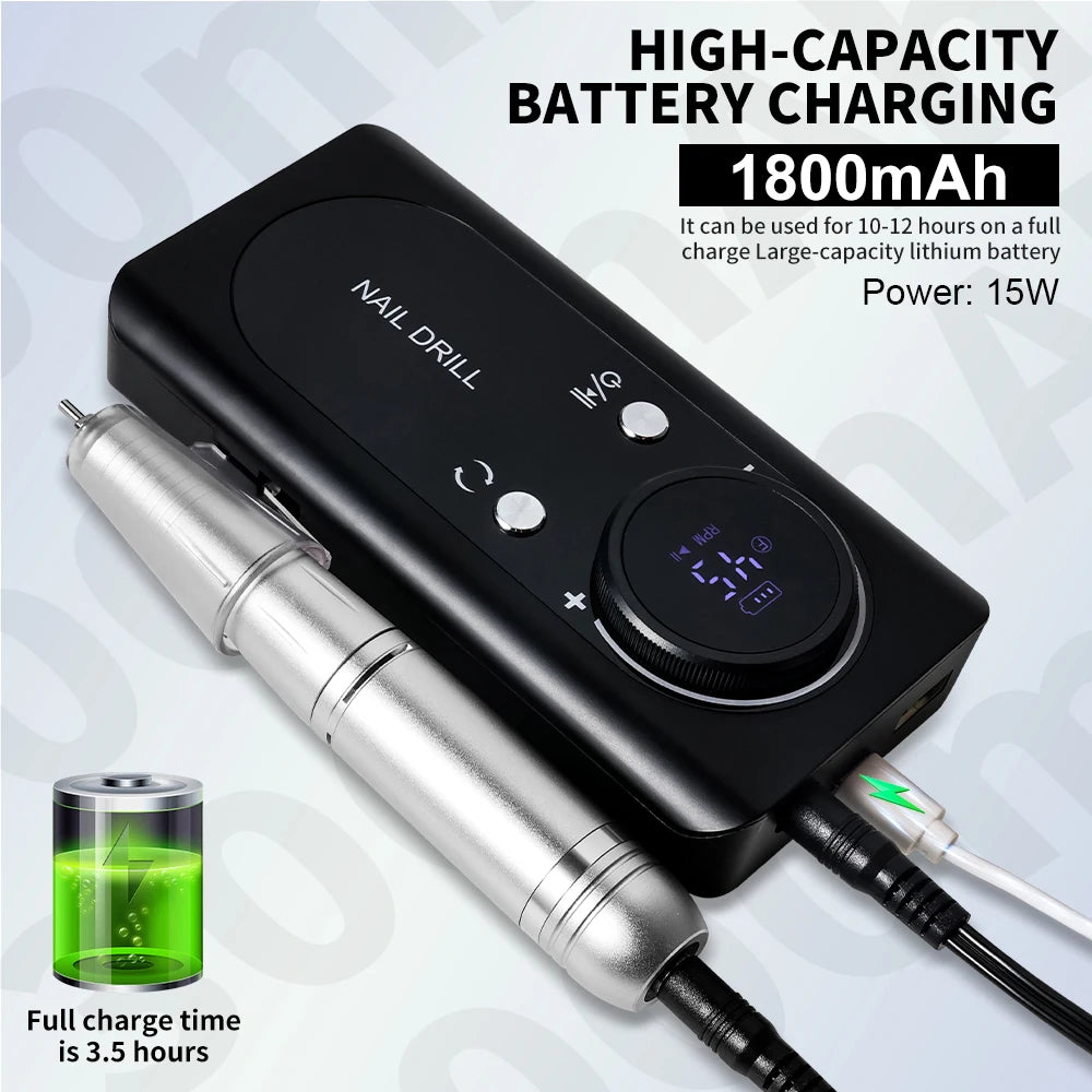 Rechargeable 45000RPM Electric Nail Drill Machine