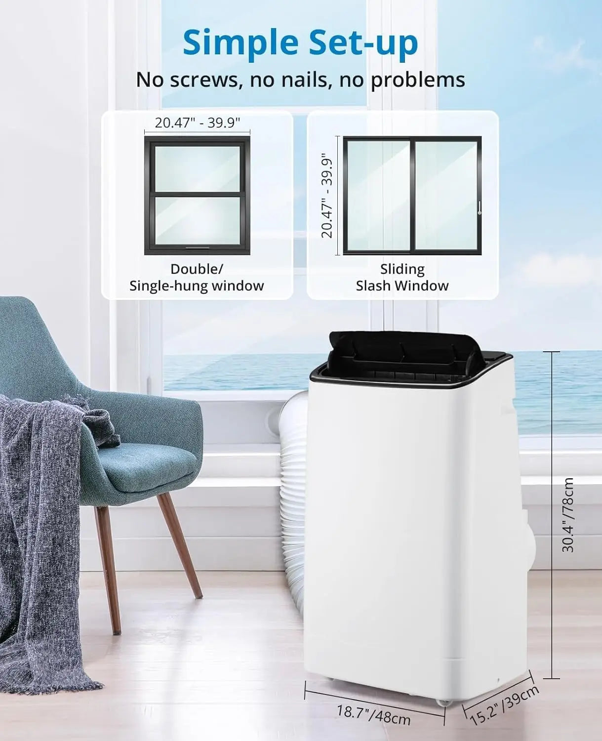 14000 BTU Portable Air Conditioner with Dehumidifier