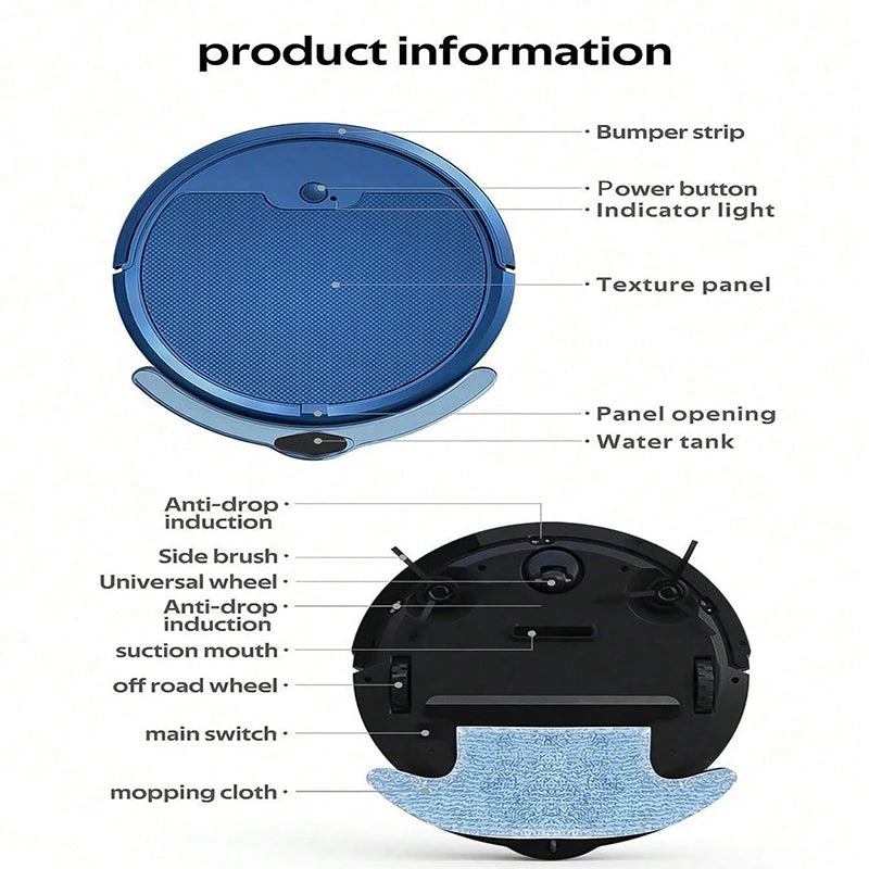 3-in-1 Smart Vacuum Mop Cleaner USB