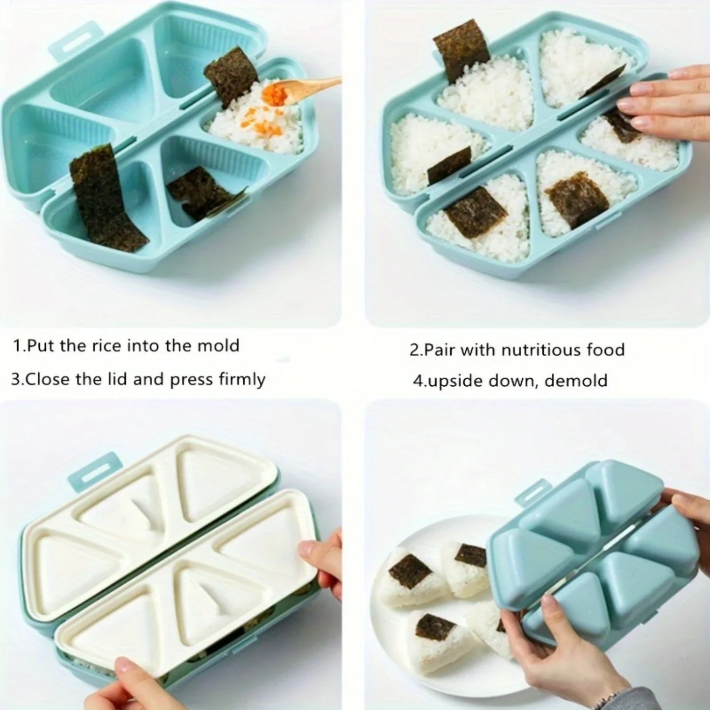 6-Cavity Triangle Rice Ball Onigiri Mold