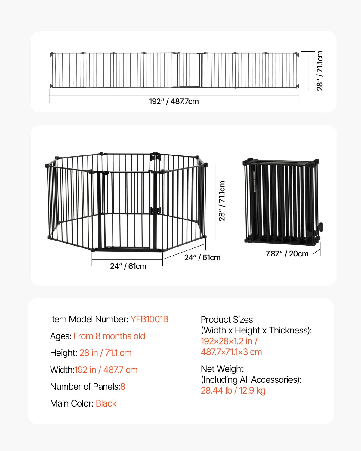 VEVOR Baby & Pet Safety Gate