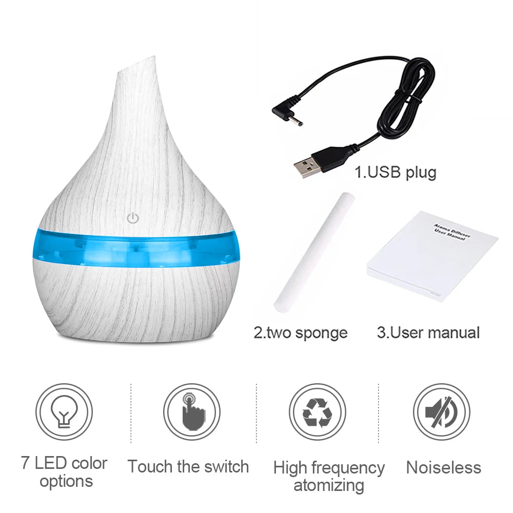300ml USB Ultrasonic Essential Oil Diffuser