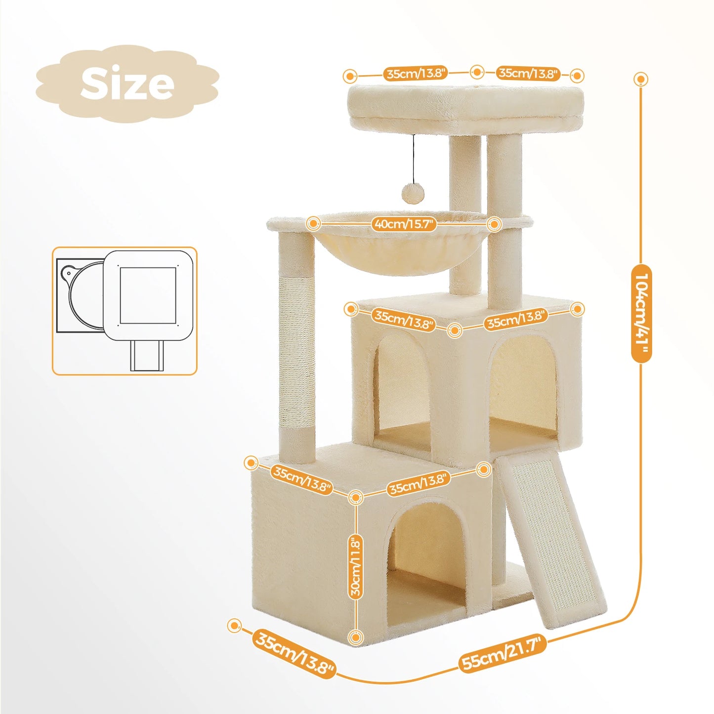 Large Multi-Level Cat Tree Tower with Condos