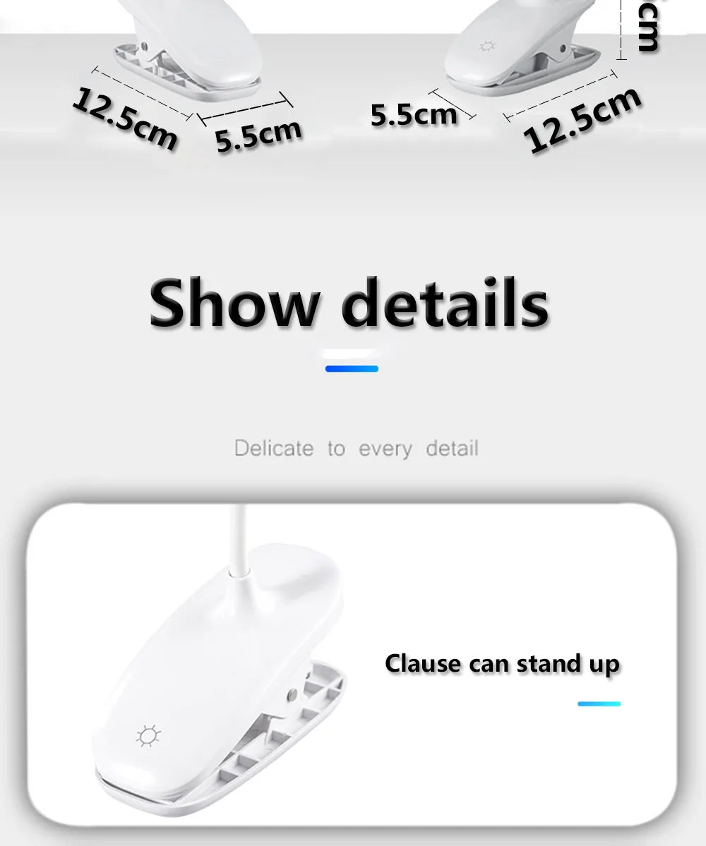 LED Desk Lamp Stepless Dimmable Touch Foldable Table Lamp Eye Protection Night Light Bedside Reading Lamp