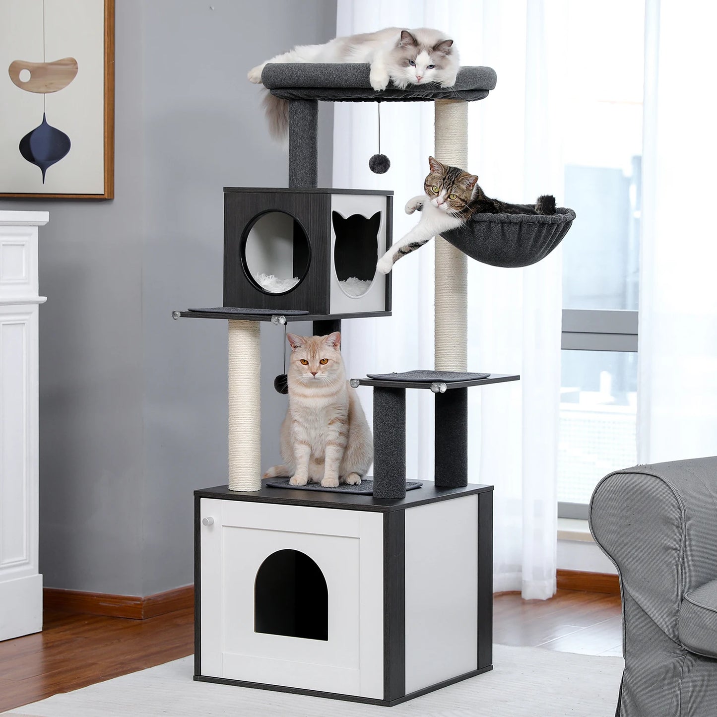 Cat Tree Tower Condo with Hammock