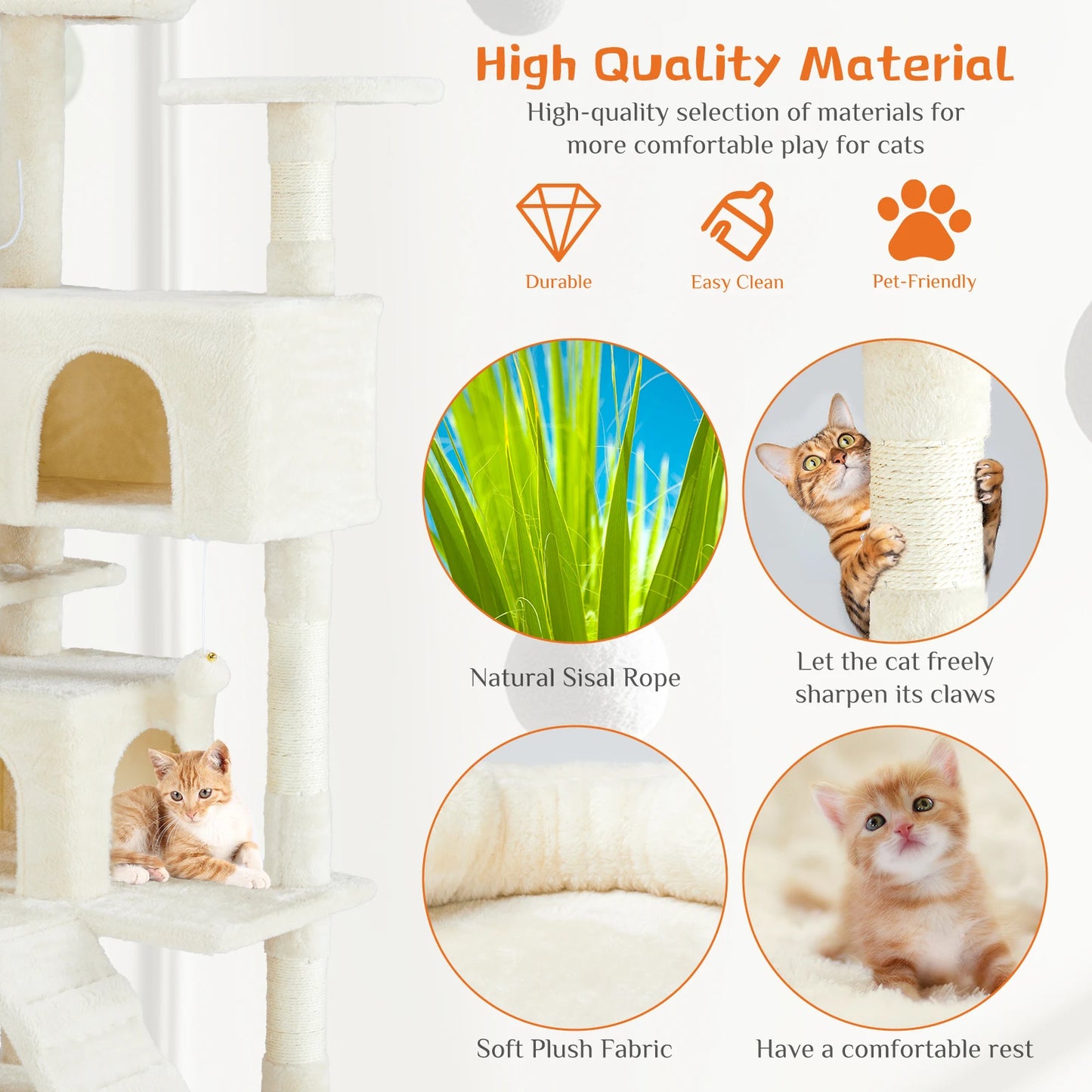Multi-Level Cat Tree Tower with Scratcher