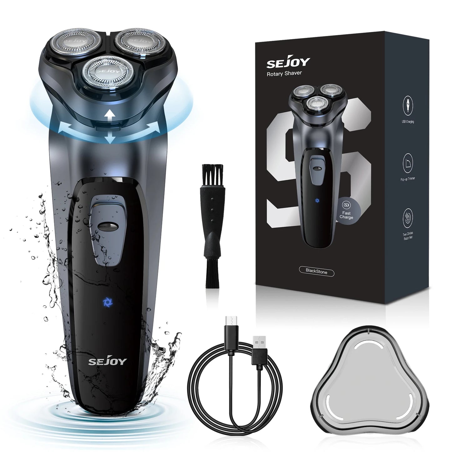 Sejoy Rechargeable Rotary Electric Razor for Men