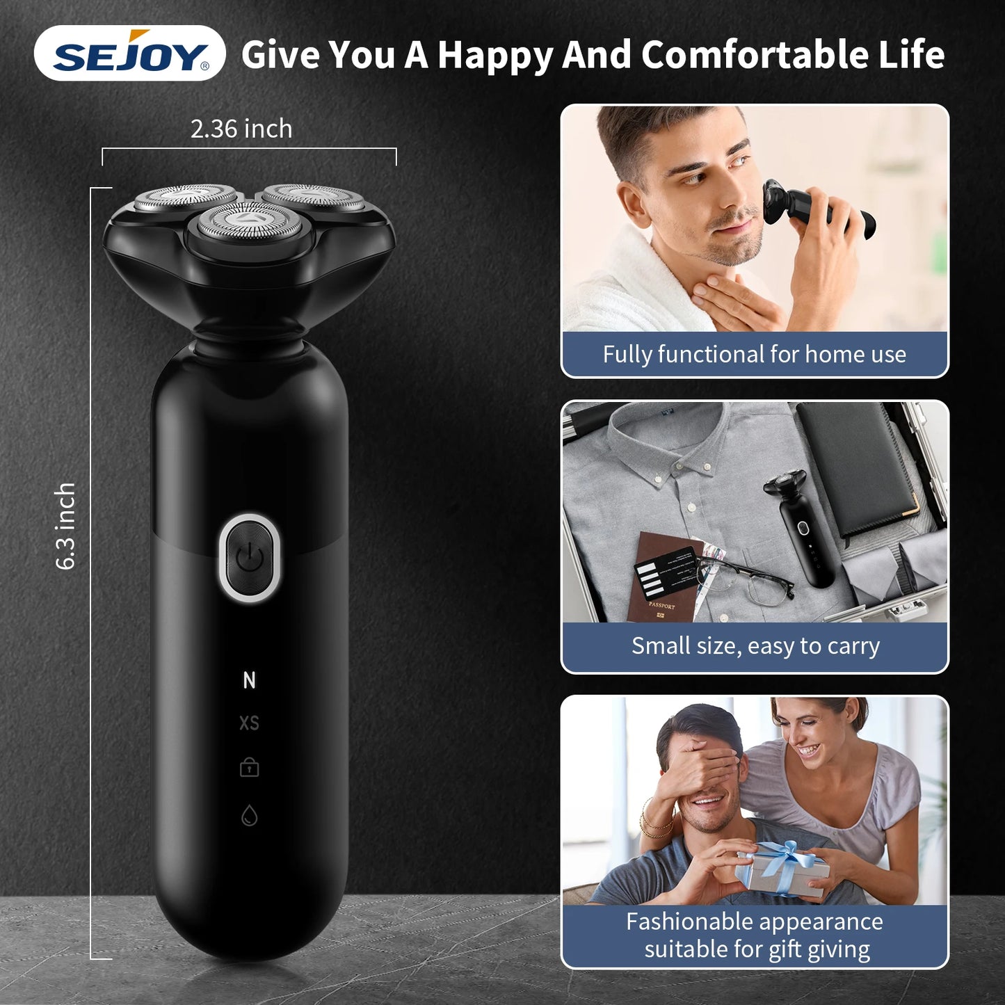 Rechargeable 4D Floating Blade Rotary Electric Shaver