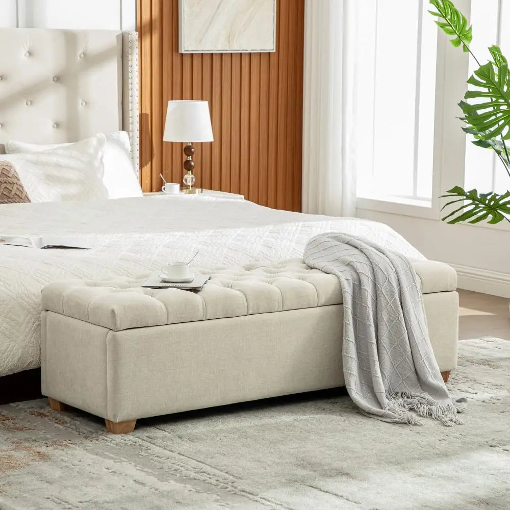 83.1” Modern Upholstered End of Bed Bench with Armrests – Chenille Chaise Lounge Bench with 2 Bolster Pillows, Bedroom Bench Seating for Bedroom, Living Room & Entryway