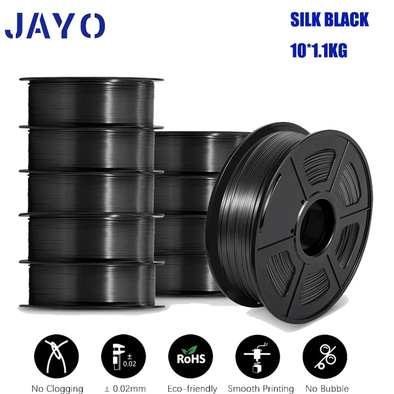 10 Rolls Black Smooth 3D Printer Filament