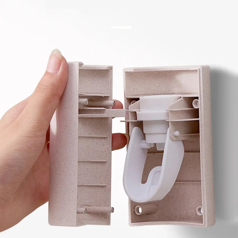 Wall Mounted Automatic Toothpaste Dispenser Toothbrush Holder
