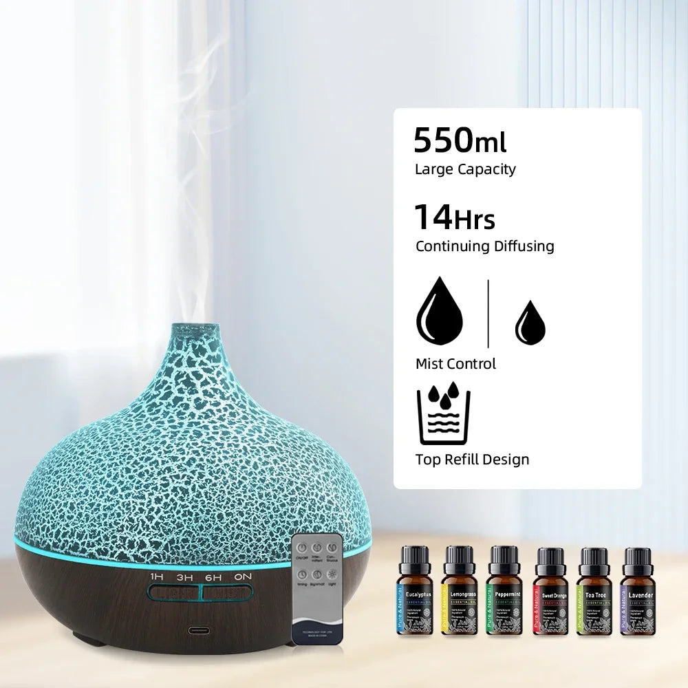 Ultrasonic Humidifier Diffuser with Remote Control