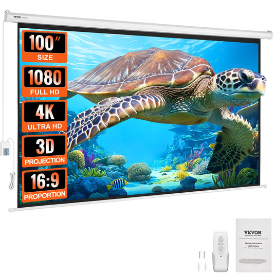 SucceBuy 100" Motorized 4K HD Projector Screen