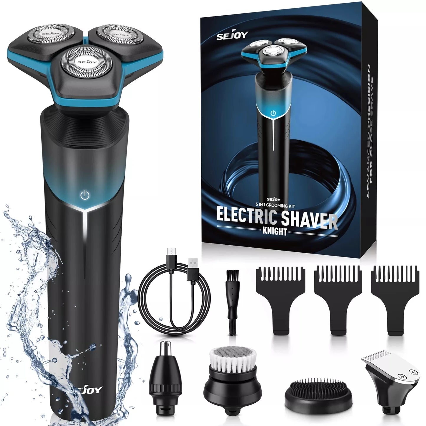 SEJOY 5-in-1 Electric Shaver and Trimmer