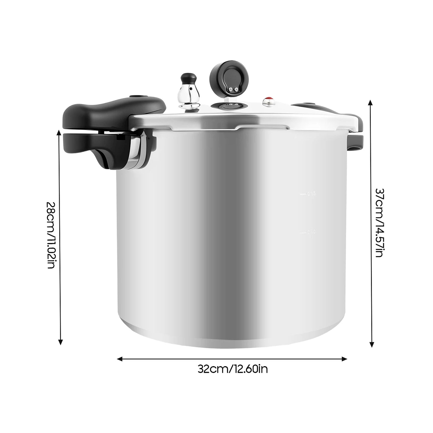 22L Heavy-Duty Pressure Cooker with Gauge & Safety Valve – Thickened Explosion-Proof Large Capacity Pot for Gas & Ceramic Electric Stoves, Fast Cooking Canner