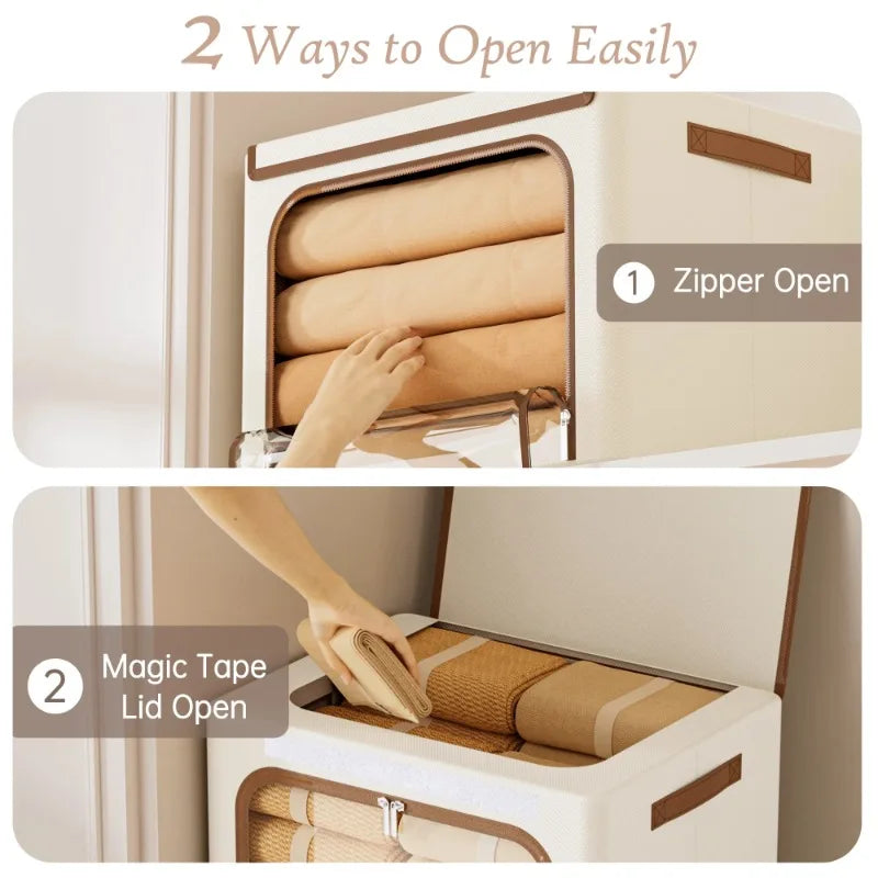 3-Pack Large 66L Closet Storage Bins