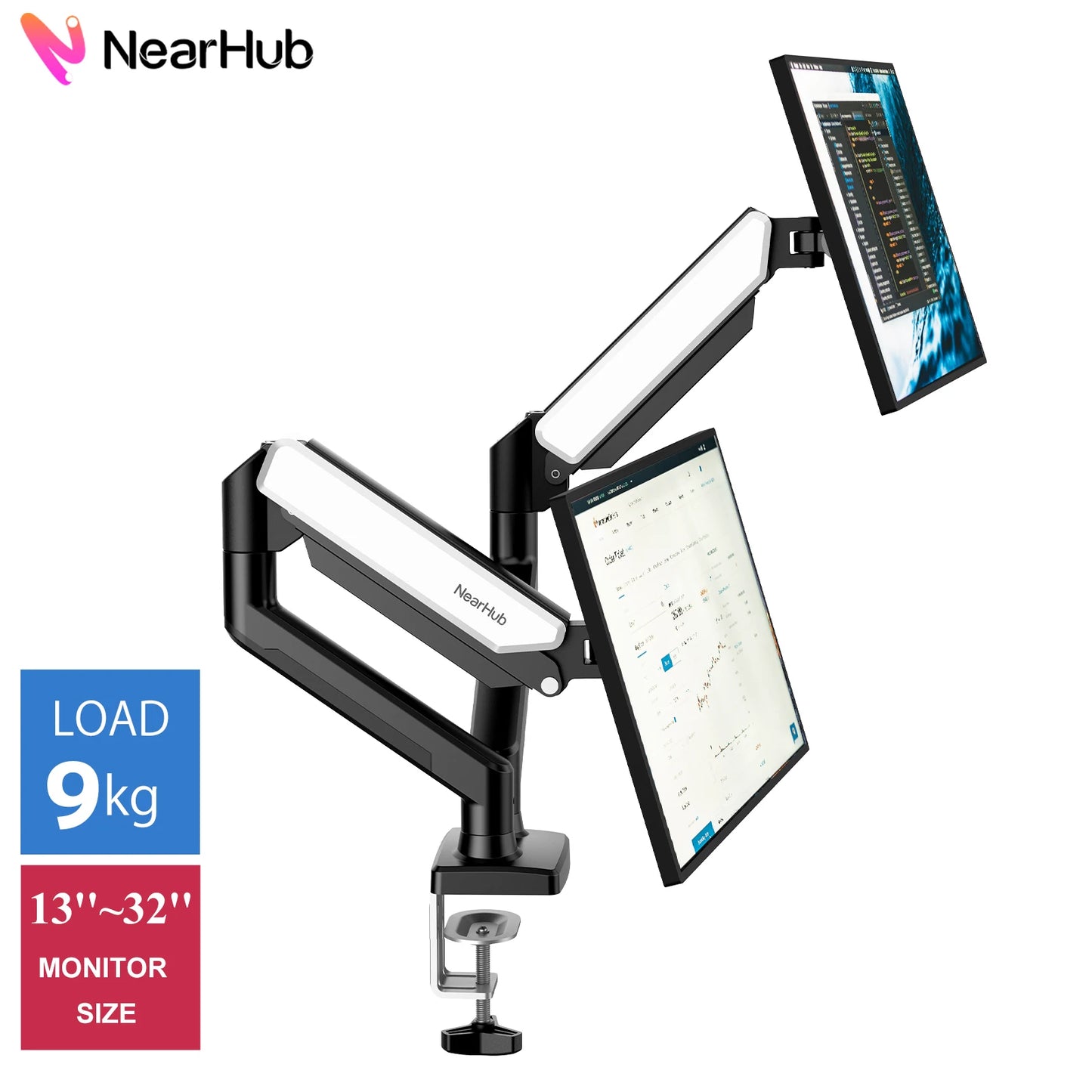 Dual Monitor Arm Mount Adjustable Desk Stand