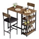 2 Person Dining Table Set with 2 Upholstered