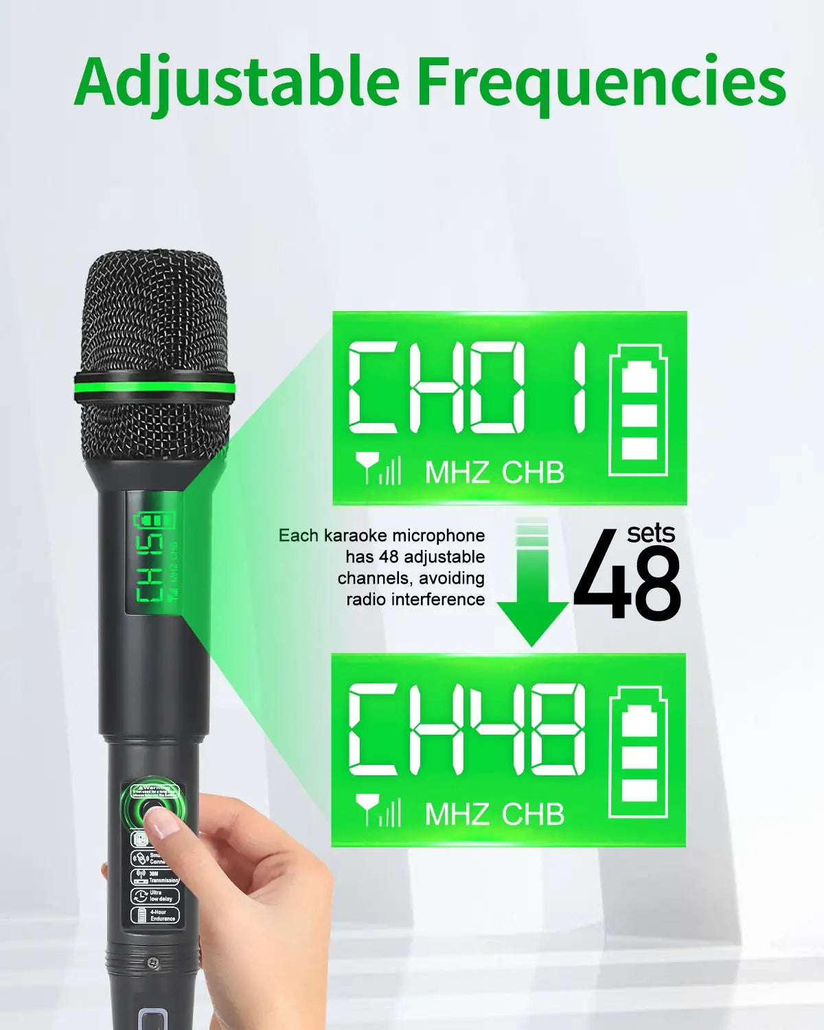 Aveek Dual UHF Wireless Karaoke Microphones System