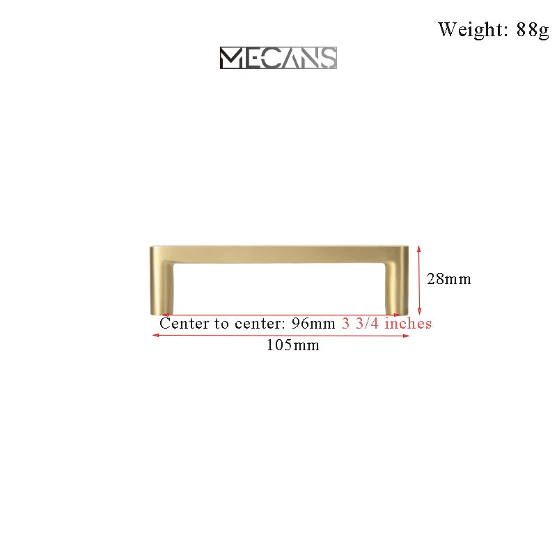 Solid Brass Cabinet Handles & Drawer Pulls – Pure Copper Bar Knobs for Kitchen & Furniture