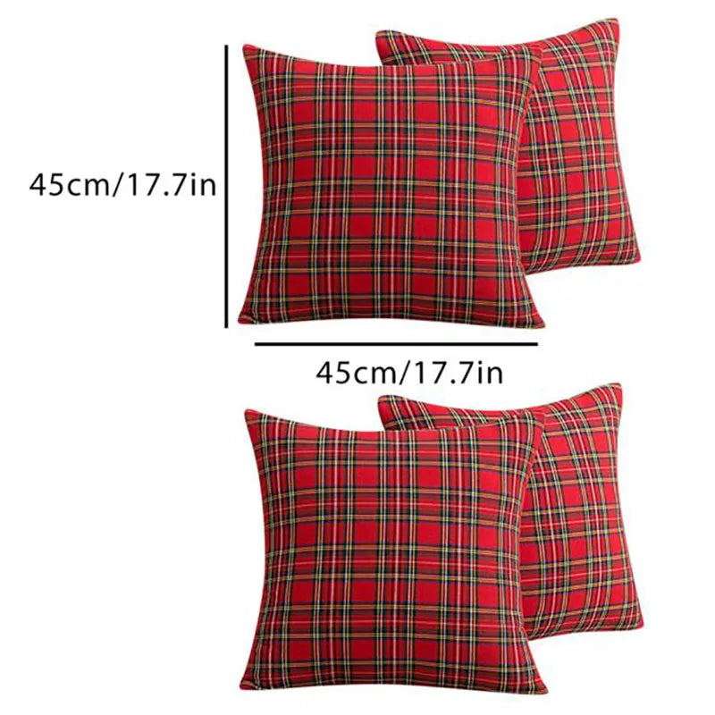 Christmas Tartan Plaid Pillow Cover 45cm