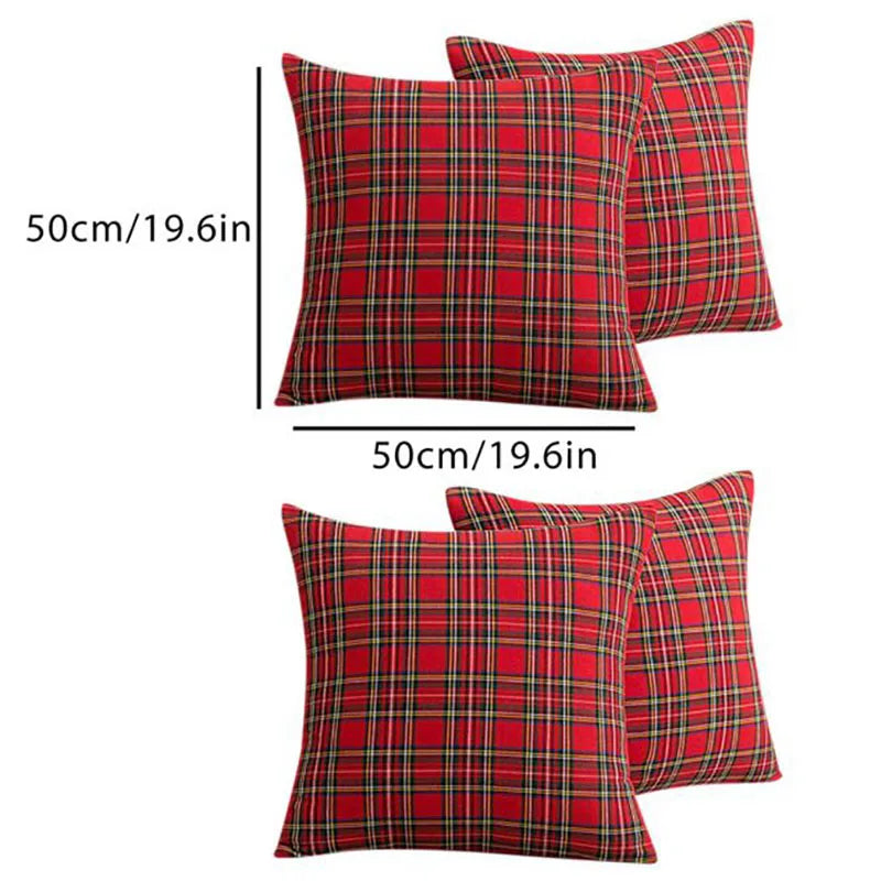 Christmas Tartan Plaid Pillow Cover 45cm