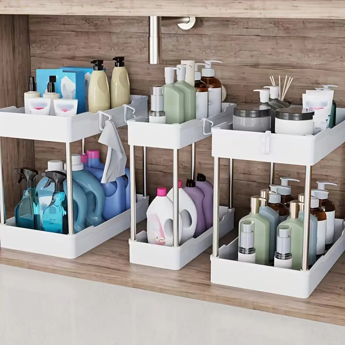 3pcs Bathroom Sink Storage Organizer Racks Set