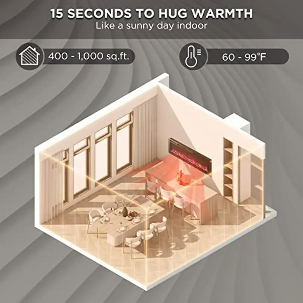 60-Inch Smart WiFi Electric Fireplace Heater
