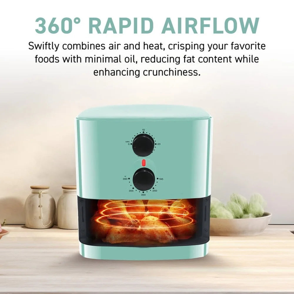 Compact Oil-Free Air Fryer with Adjustable Timer
