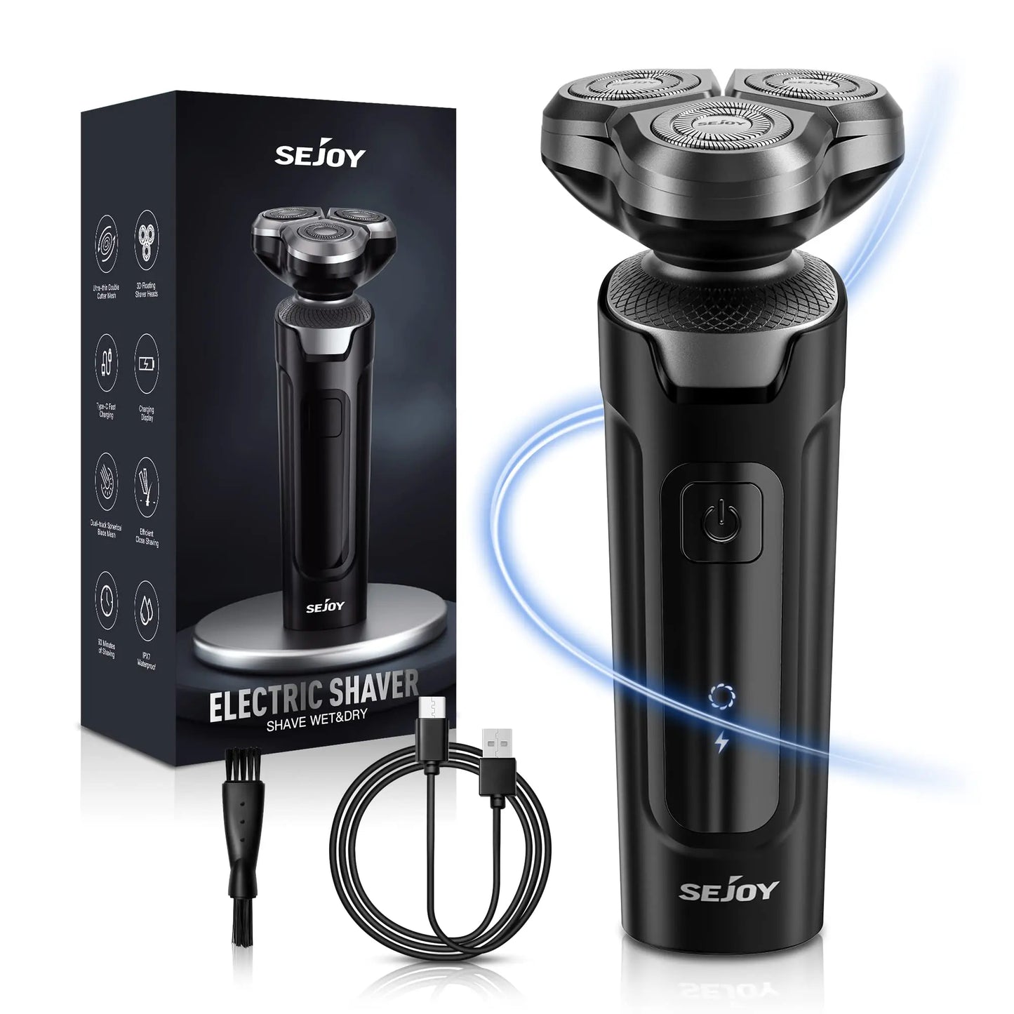 Rechargeable Electric Shaver for Men Wet Dry