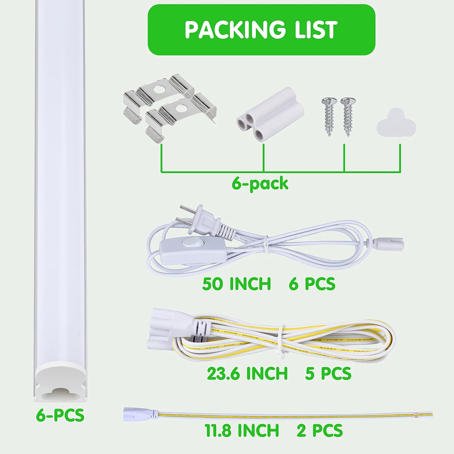 6-Pack LED 4FT Bright Utility Shop Light